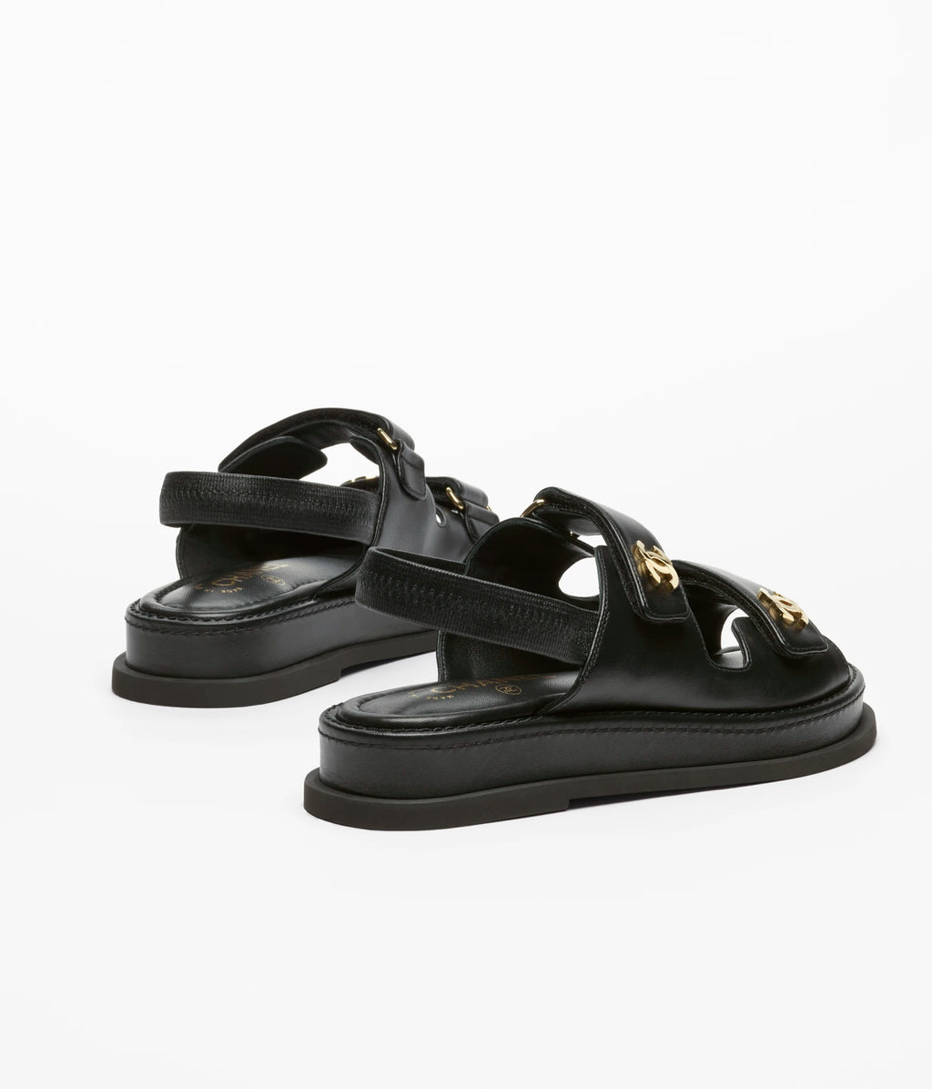 CHANEL CC Double Strap Sandals