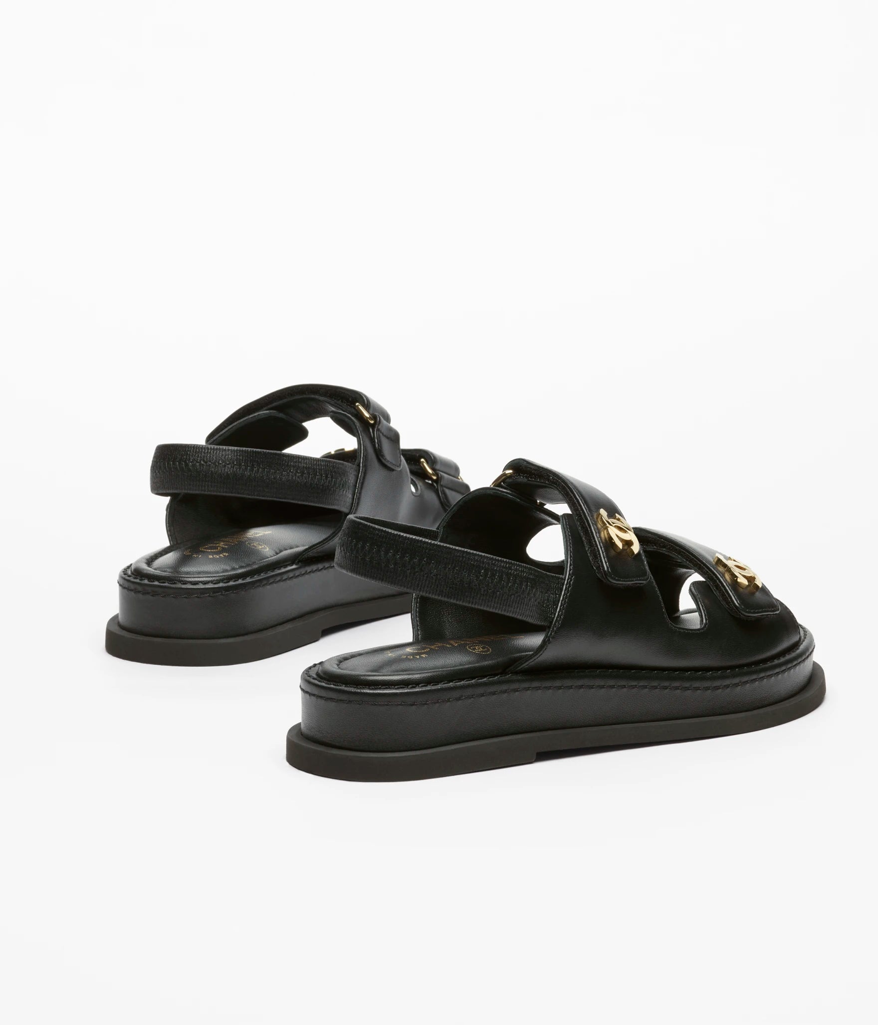 CHANEL CC Double Strap Sandals
