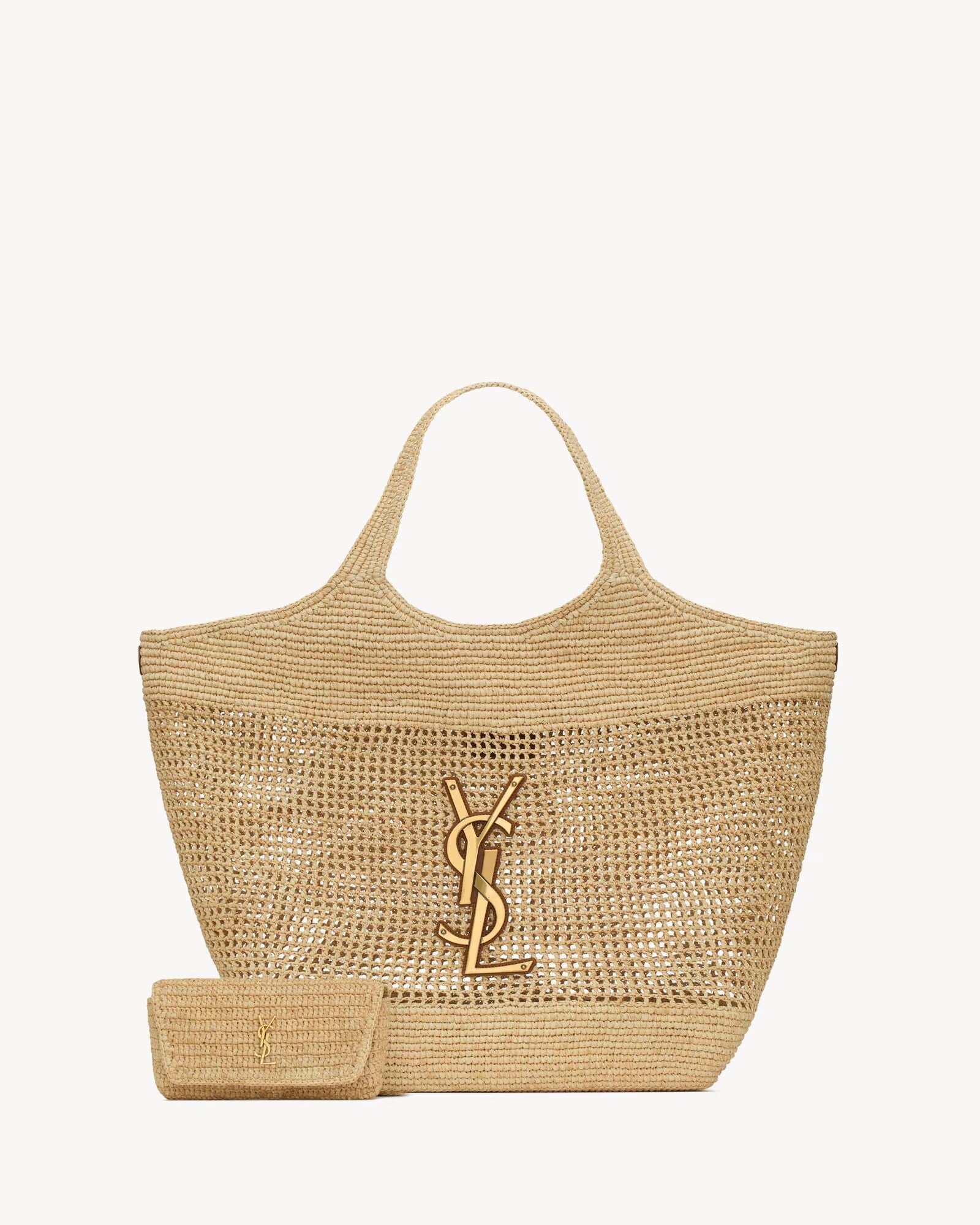 YSL Raffia Tote Large