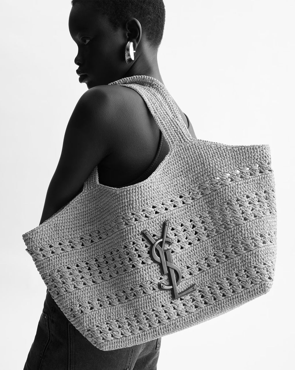 YSL Raffia Tote Medium