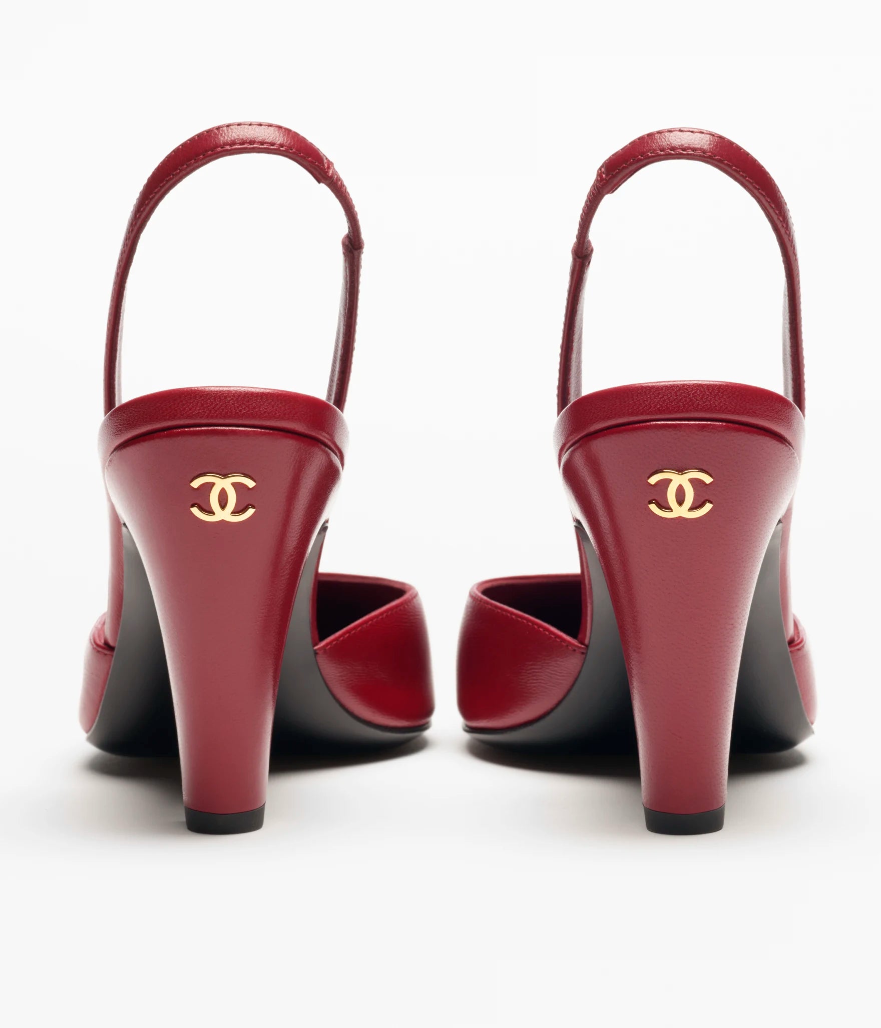 CHANEL CC Slingback Pumps

Color: Burgundy/Black