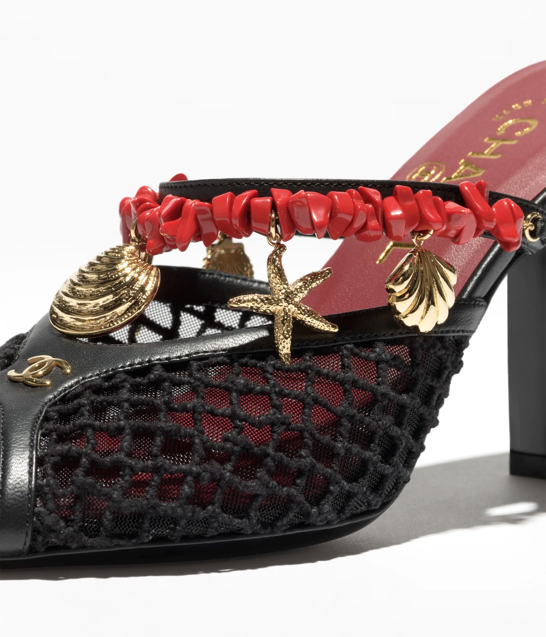 Chanel Mesh Charm Mules – Black