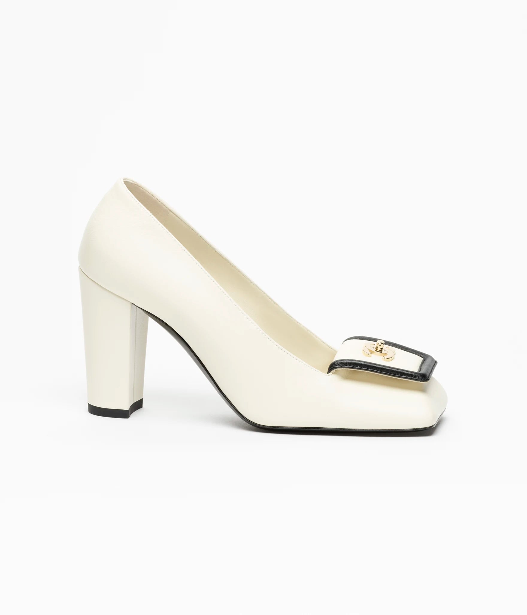 CHANEL Buckle Pumps

Color: White/Black
