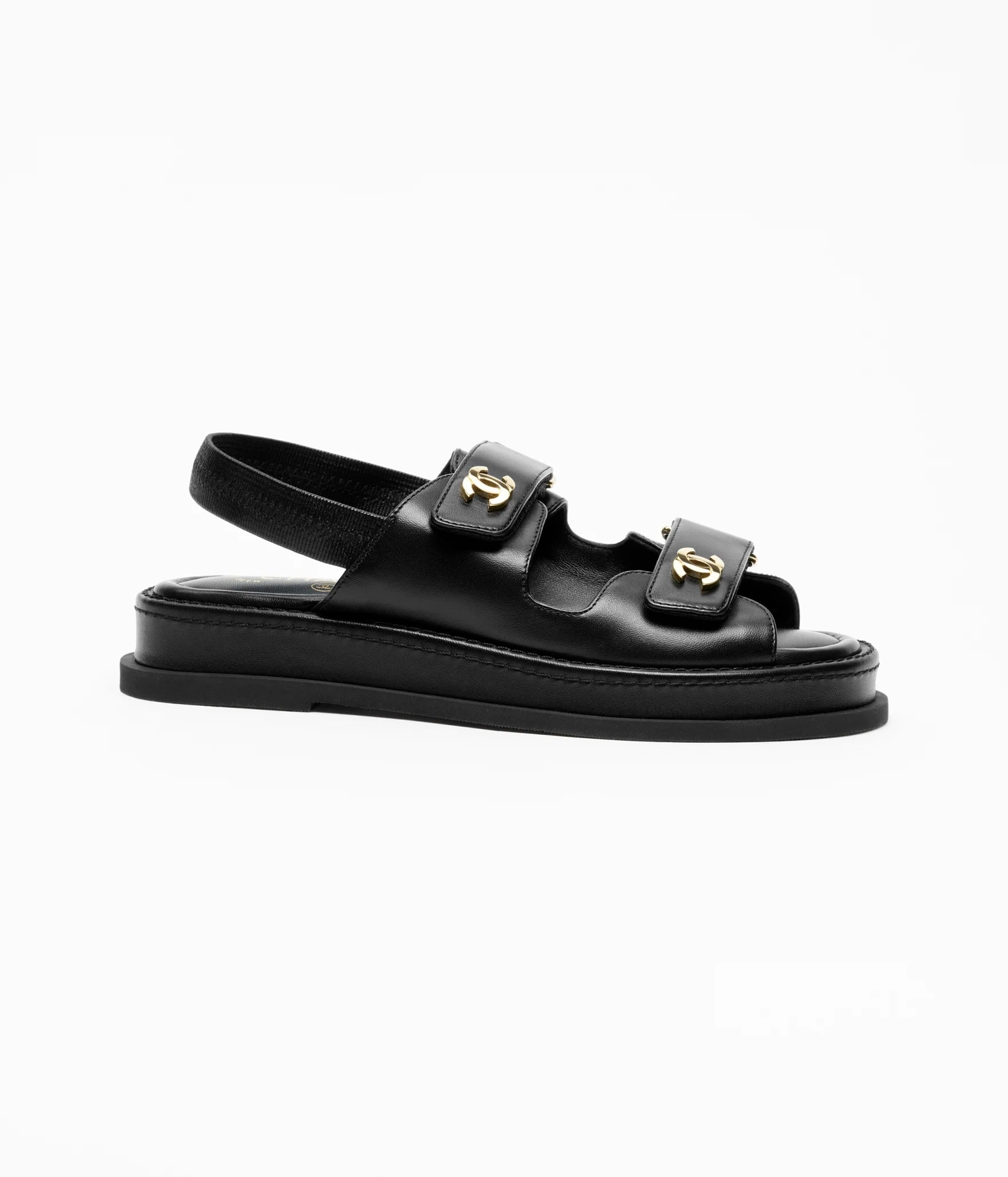 CHANEL CC Double Strap Sandals