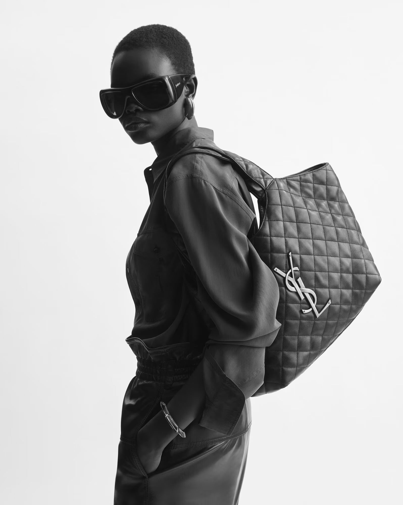 YSL Icare Medium In Quilted Nappa