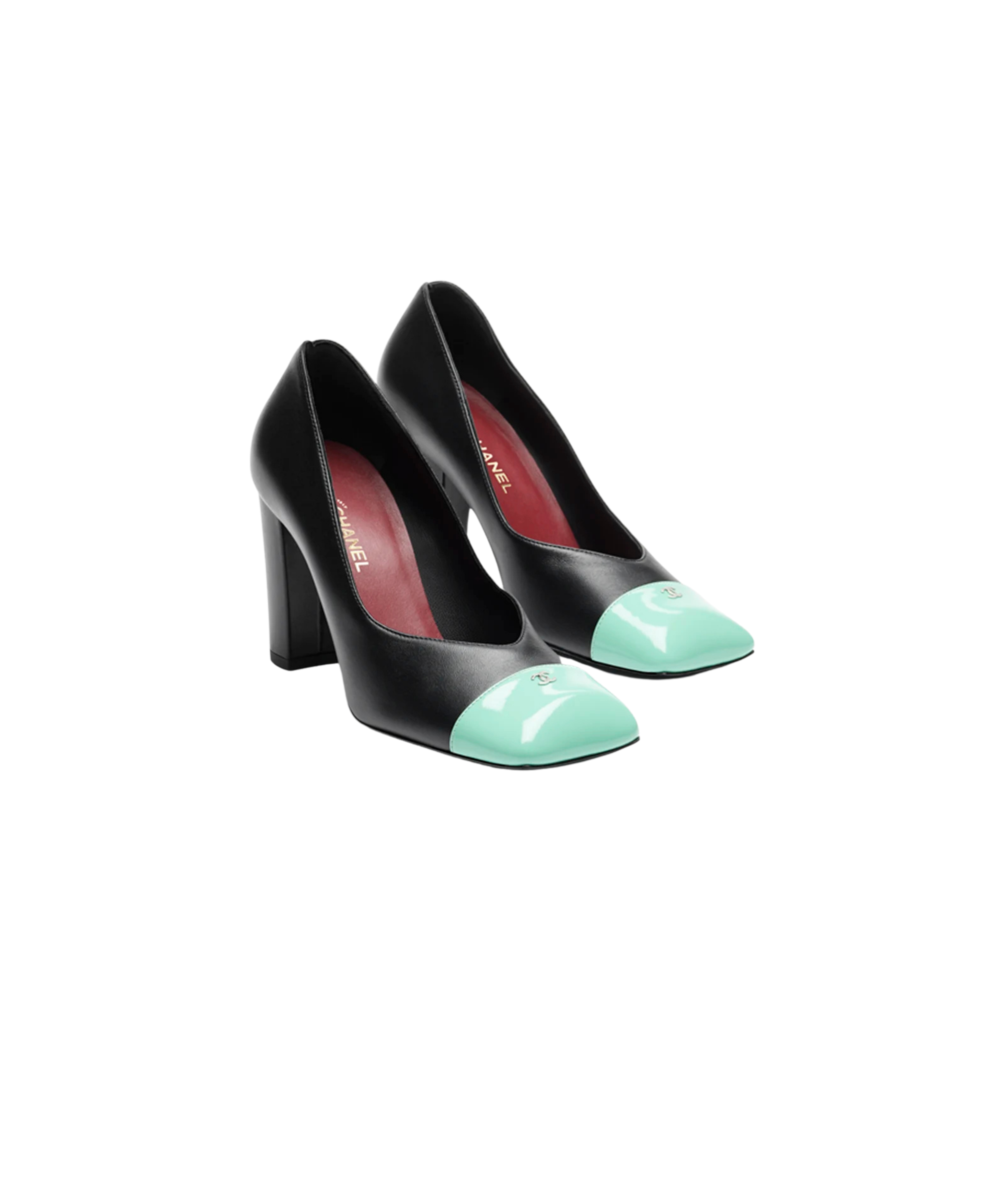 CHANEL Cap-Toe Pumps

Color: Black/Mint